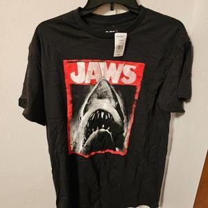 Universal Studios Movie Jaws One Sheet Vintage Classic T-Shirt Tee Black